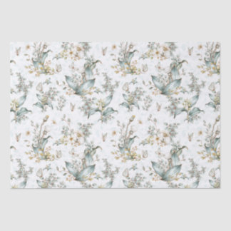 Papel De Seda Decoupage Floral Botânico Boho Vintage Borboletas