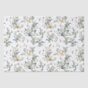 Papel De Seda Decoupage Floral Botânico Boho Vintage Borboletas