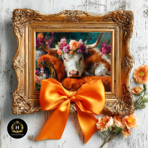 Papel De Seda Decoupage Floral de Cadeira de Laranja com Vaca