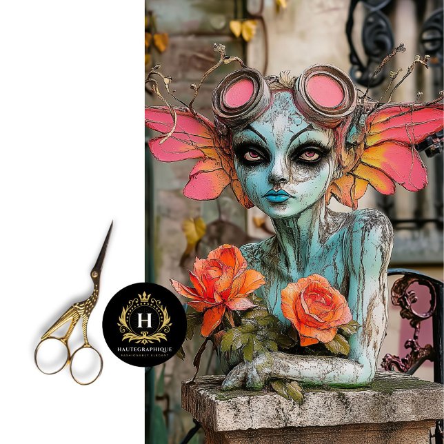 Papel De Seda Decoupage Floral de Gargoyle Steampunk (Criador carregado)