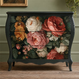 Papel De Seda Decoupage Floral de Peônia Antiga e Rosa de Jardim