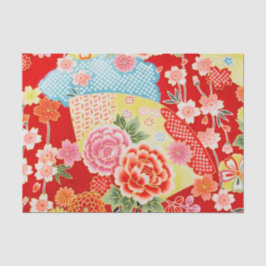 Papel De Seda Decoupage Floral do Kimono Amarelo Azul