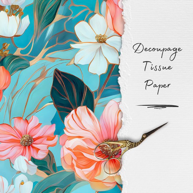 Papel De Seda Decoupage Floral Rústico Antigo  (Criador carregado)