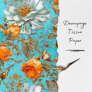 Papel De Seda Decoupage Floral Rústico Vintage