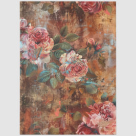 Papel De Seda Decoupage Floral Rústico Vitoriano Elegante Antigo