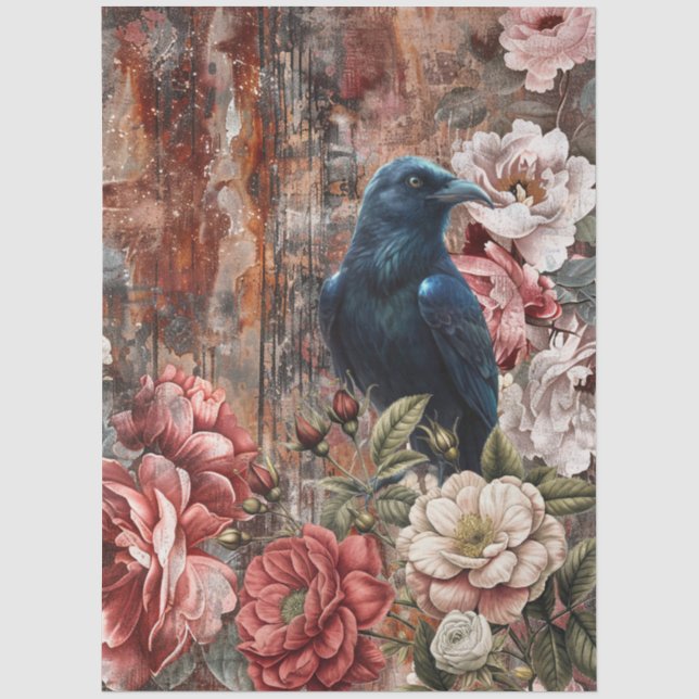 Papel De Seda Decoupage Floral Rústico Vitoriano Elegante Antigo (Frente )