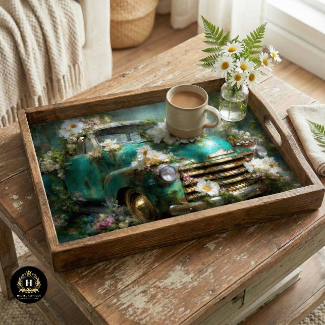 Papel De Seda Decoupage Floral Turquesa Rústica em Caminhão (Criador carregado)