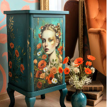 Decoupage Floral Woman