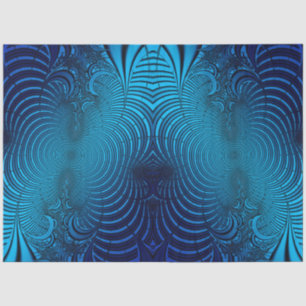 Papel De Seda Decoupage Fractal de Aqua Abstrato