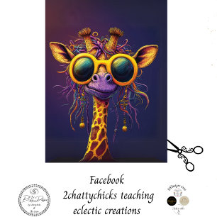 Papel De Seda Decoupage Funky Giraffe Amarelo Óculos Amarelos A