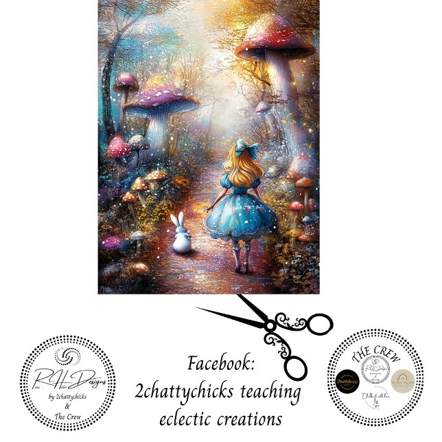 Papel De Seda Decoupage Garota Loira Caprichosa & Floresta de Co (Criador carregado)