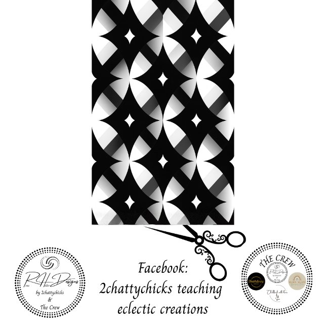 Papel De Seda Decoupage Geometric Black White Abstract Pattern  (Criador carregado)