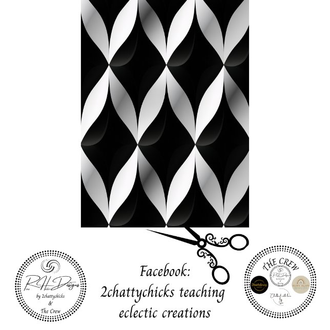 Papel De Seda Decoupage Geometric Black White Patterns Contrast  (Criador carregado)