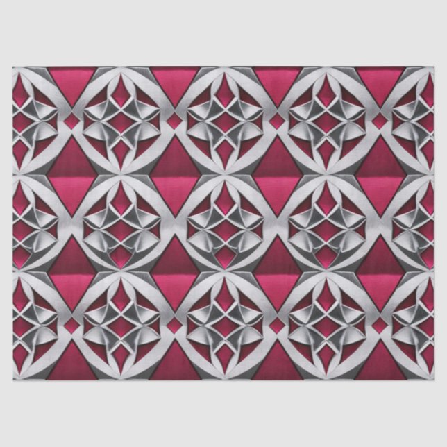 Papel de Seda Decoupage Geométrico Prata sobre Rub (Frente )