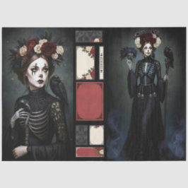 Papel De Seda Decoupage Gothic Rose Queen – Dark Romantic Art 