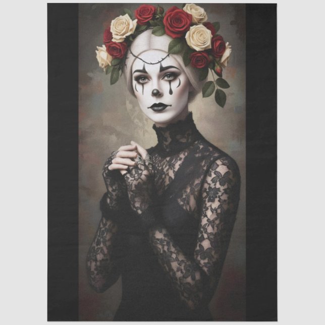 Papel De Seda Decoupage Gothic Rose Queen – Dark Romantic Art  (Frente )