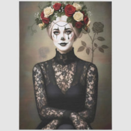 Papel De Seda Decoupage Gothic Rose Queen – Dark Romantic Art 