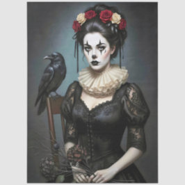 Papel De Seda Decoupage Gothic Rose Queen – Dark Romantic Art 