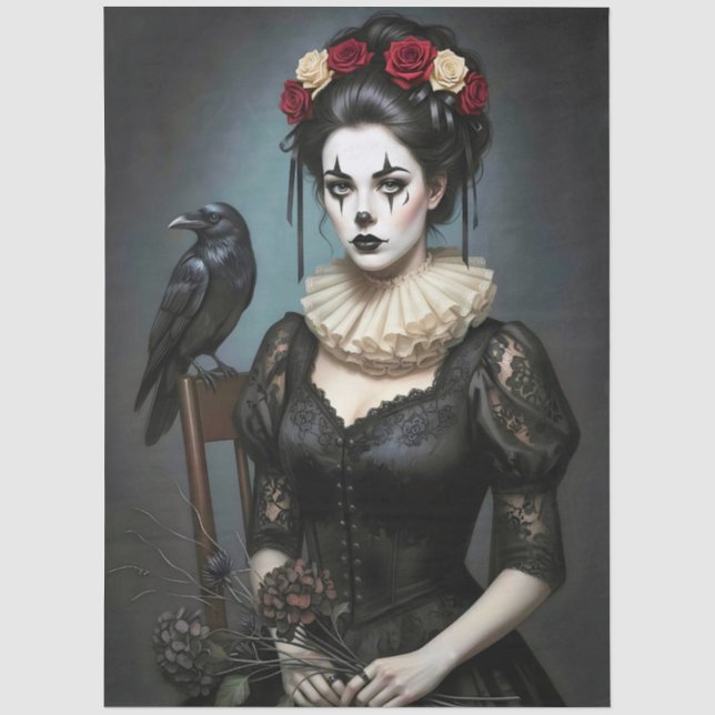Papel De Seda Decoupage Gothic Rose Queen – Dark Romantic Art  (Frente )