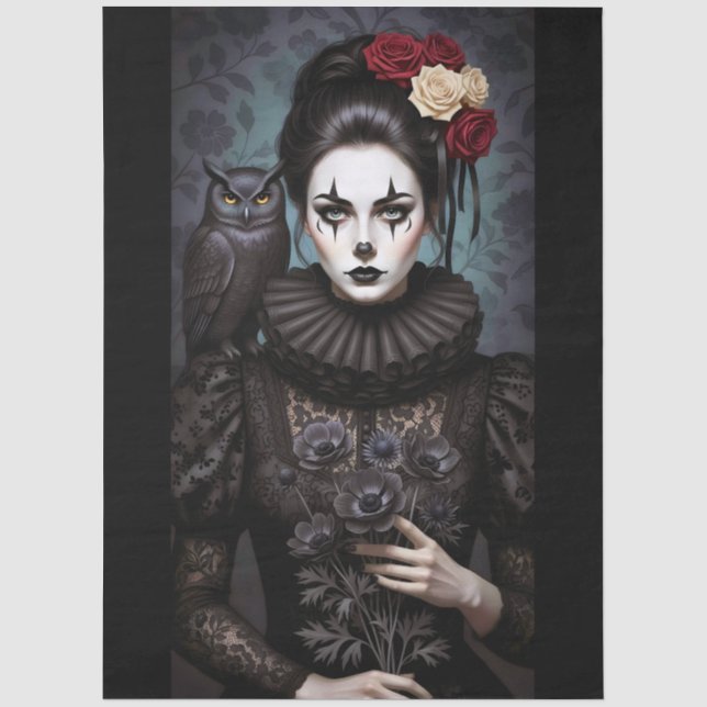 Papel De Seda Decoupage Gothic Rose Queen – Dark Romantic Art  (Frente )
