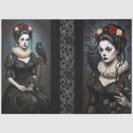 Papel De Seda Decoupage Gothic Rose Queen – Dark Romantic Art 