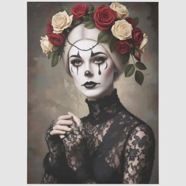 Papel De Seda Decoupage Gothic Rose Queen – Dark Romantic Art  (Frente )
