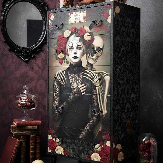 Papel De Seda Decoupage Gothic Rose Queen – Dark Romantic Art  (Criador carregado)