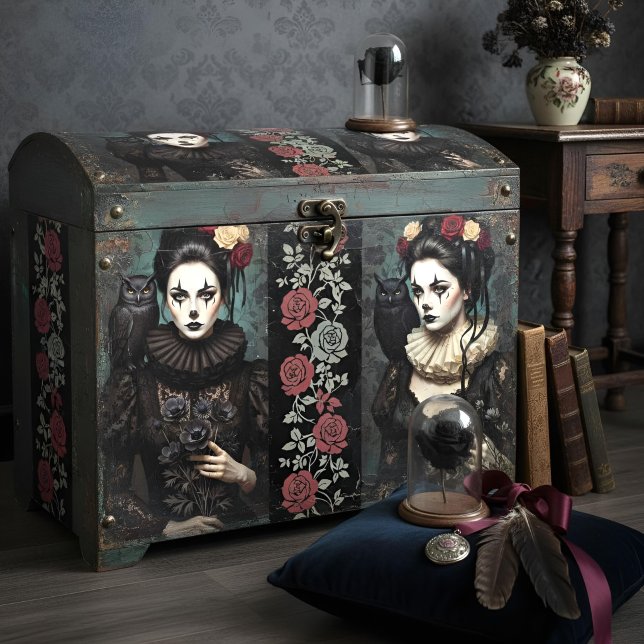 Papel De Seda Decoupage Gothic Rose Queen – Dark Romantic Art  (Criador carregado)