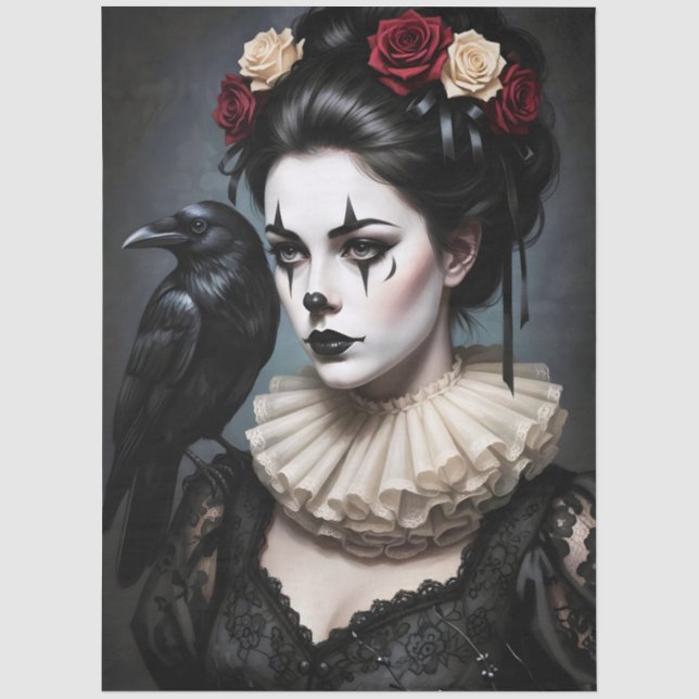 Papel De Seda Decoupage Gothic Rose Queen – Dark Romantic Art  (Frente )
