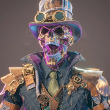 Decoupage Gothic Skeleton Prism Bones