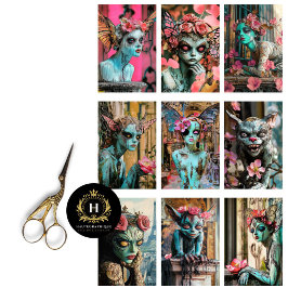 Papel De Seda Decoupage Gótico Caprichoso de Paris Gárgula 