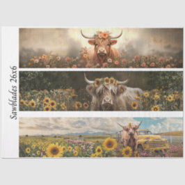 Papel De Seda Decoupage Handsaw Design, Cow, Truck, Sunflower