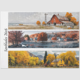 Papel De Seda Decoupage Handsaw Designs Red Barn, Yellow Barn,
