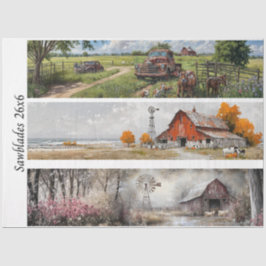 Papel De Seda Decoupage Handsaw Rustic Barn, Vintage Truck