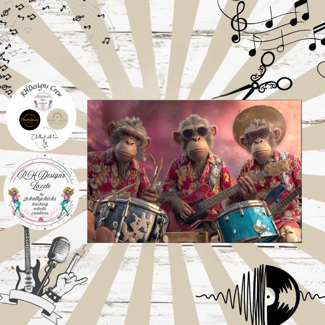 Papel De Seda Decoupage Hawaiian Monkey Fur Feather Funk Band (Criador carregado)