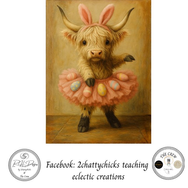 Papel De Seda Decoupage Highland Easter Ballerina In Pink  (Criador carregado)