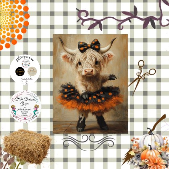 Papel De Seda Decoupage Highland Tutu Tinsel Hooves Halloween (Criador carregado)