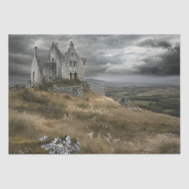 Papel De Seda Decoupage Historic Weathered Castle Irlanda (Frente )