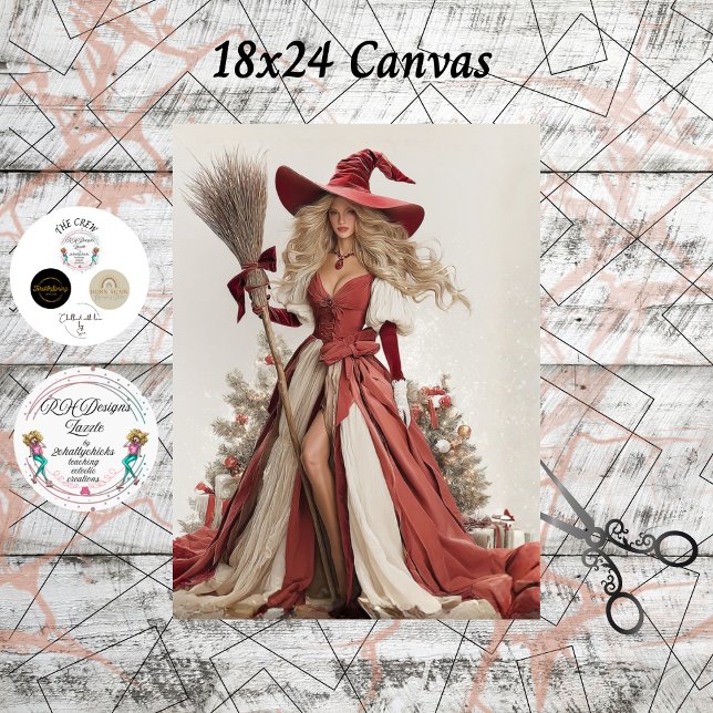 Papel De Seda Decoupage Holiday Beautiful Witch 18x24 Canvas (Criador carregado)
