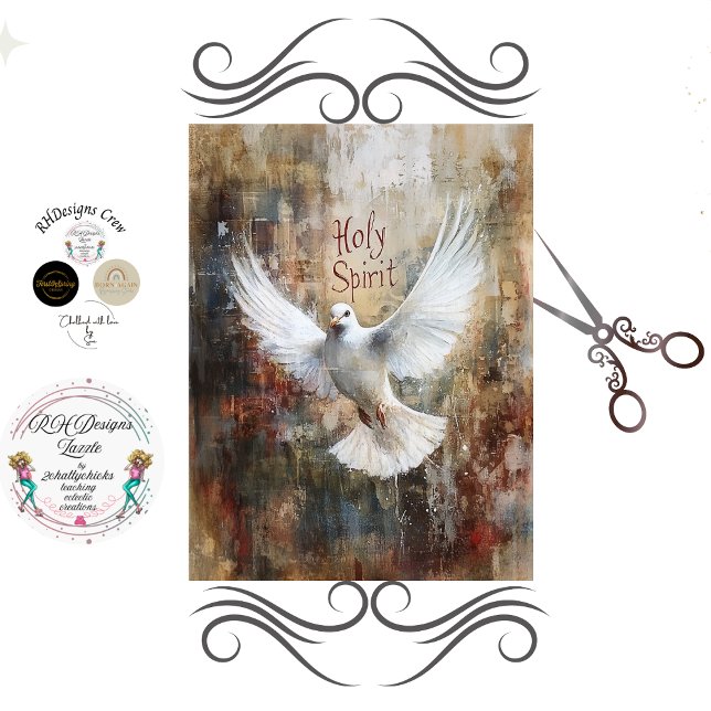Papel De Seda Decoupage Holy Spirit Dove Faith Based  (Criador carregado)