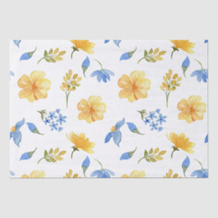 Papel De Seda Decoupage italiano azulejos florais amarelos