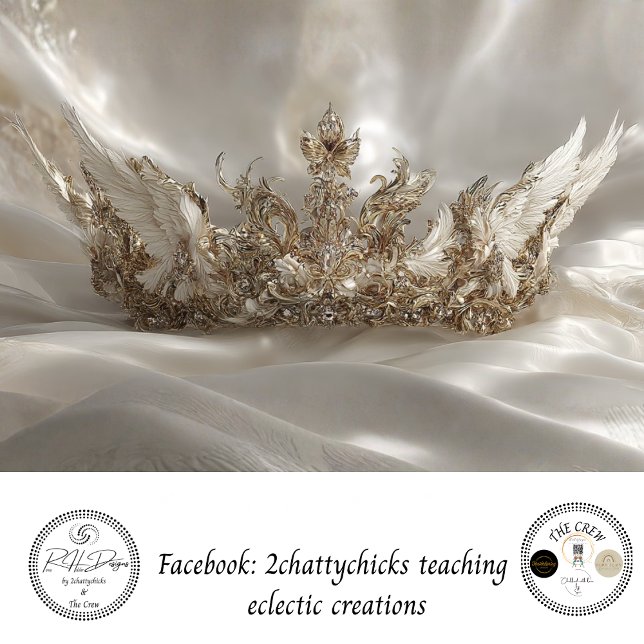Papel De Seda Decoupage Ivory Crown Wing Elements Filigree (Criador carregado)