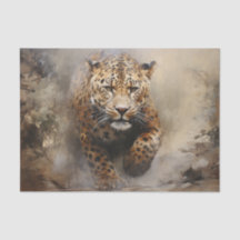 Papel de seda decoupage Leopardo da Floresta