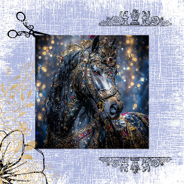 Papel De Seda Decoupage Maiestoso Black Stallion Jewel Encruzado