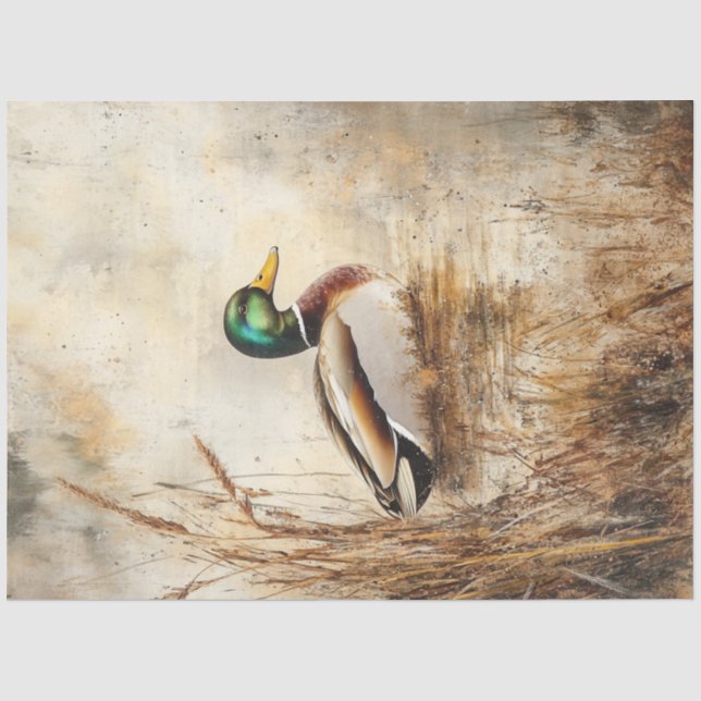 Papel De Seda Decoupage Mallard Duck Scene Gentleman s Haven (Frente )