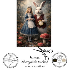 Papel De Seda Decoupage Menina Curiosa Relógio de Bolso Coelho B