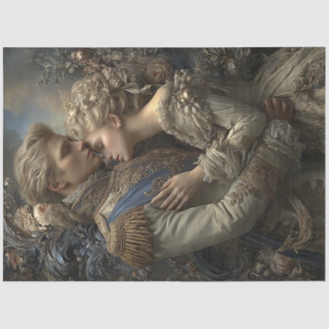 Papel De Seda Decoupage Midnight Romance Regal Couple  (Frente )