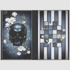 Papel De Seda Decoupage Midnight Skull with Magnolia