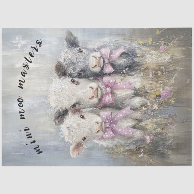 Papel De Seda Decoupage Mini Moo Master Calves (Frente )