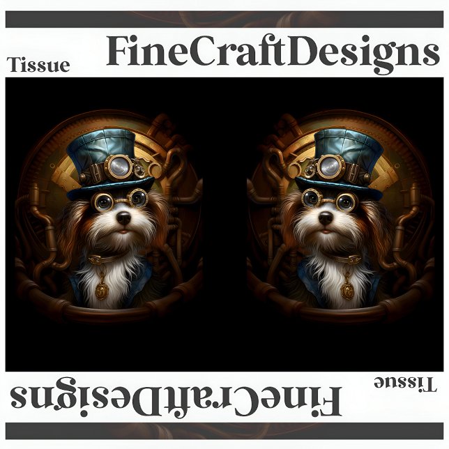 Papel De Seda Decoupage Mousseline Steampunk Cachorro Tinta Fals (Criador carregado)